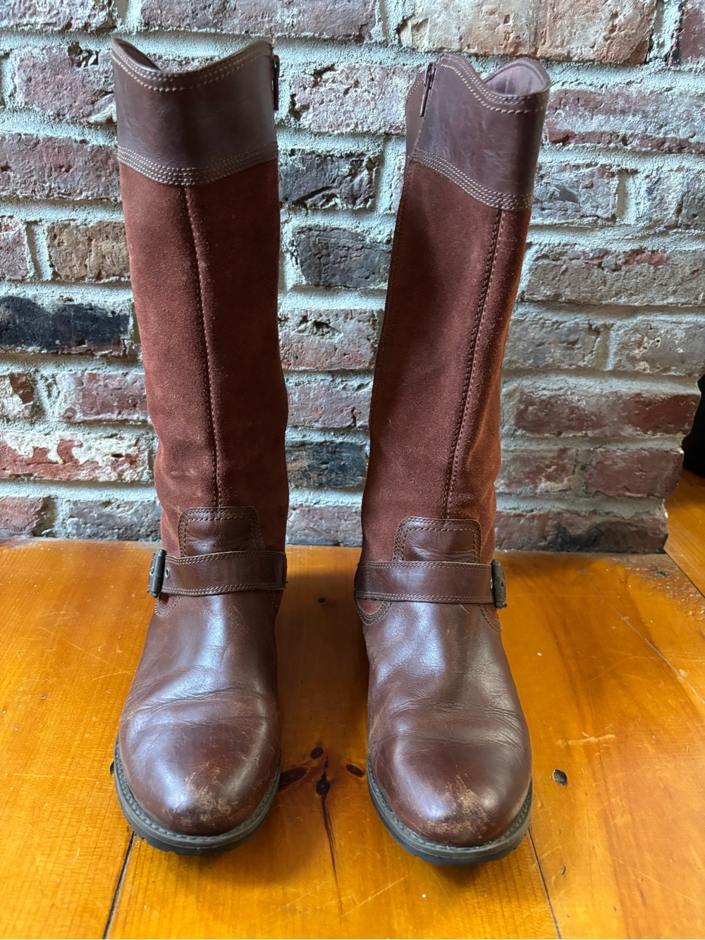 Timberland Brown Leather and Suede Knee High Riding Boots size 11